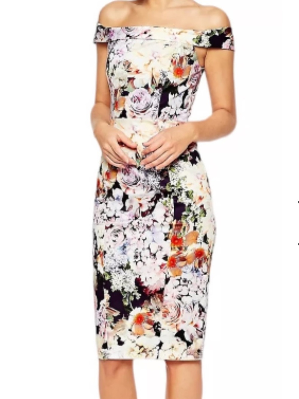 ASOS Bardot Off Shoulder Pencil Dress